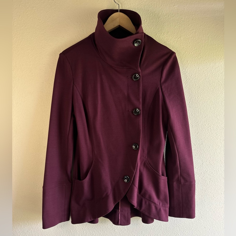 White House Black Market Women’s Wine Color Button Up Jacket